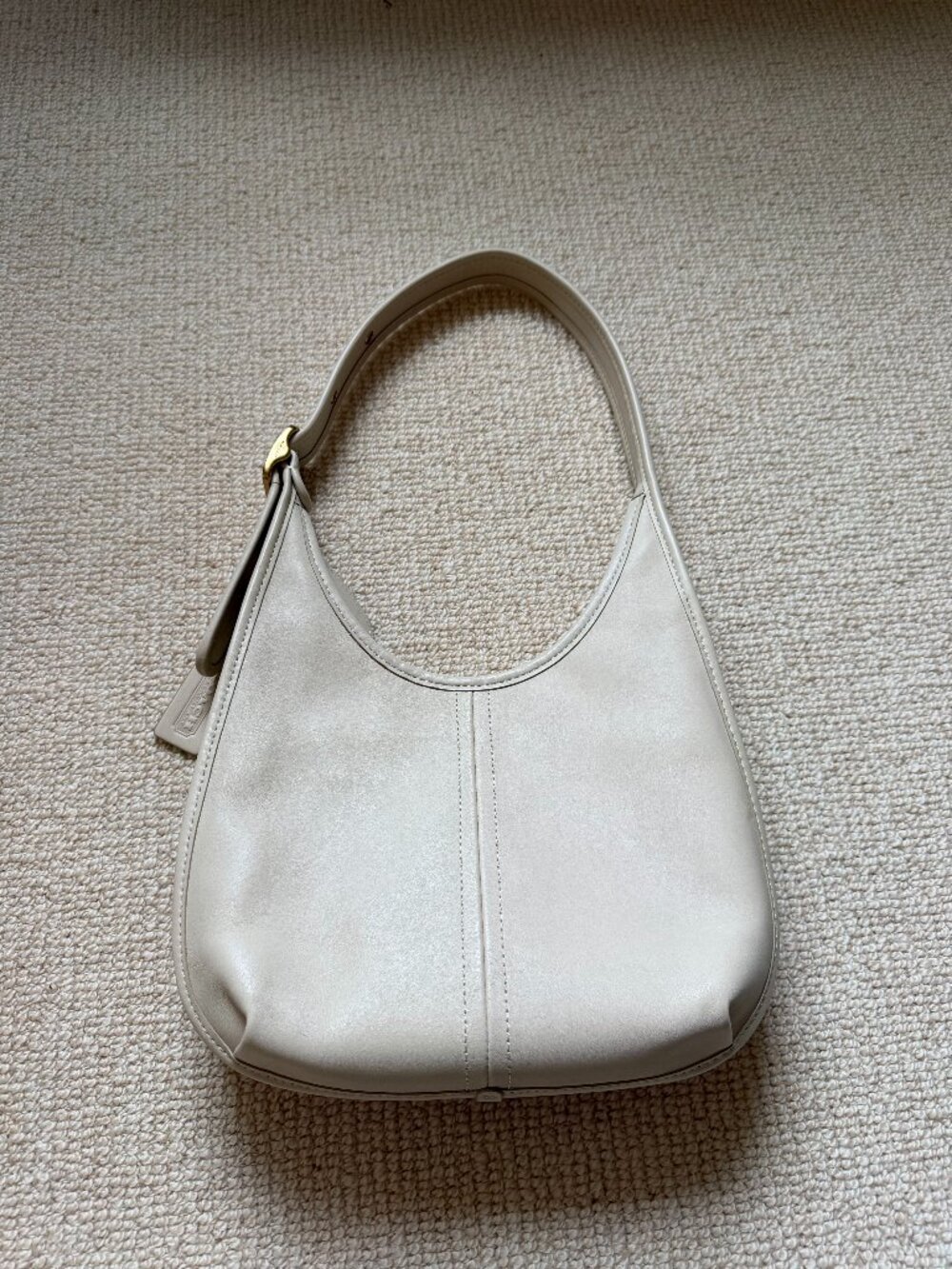 Coach Cream Leather Ergo Hobo Shoulder Bag | Gold Hardware